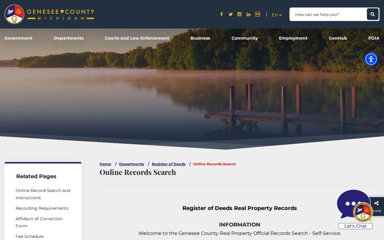 Flint Township residents directory Genesee deed index instructions