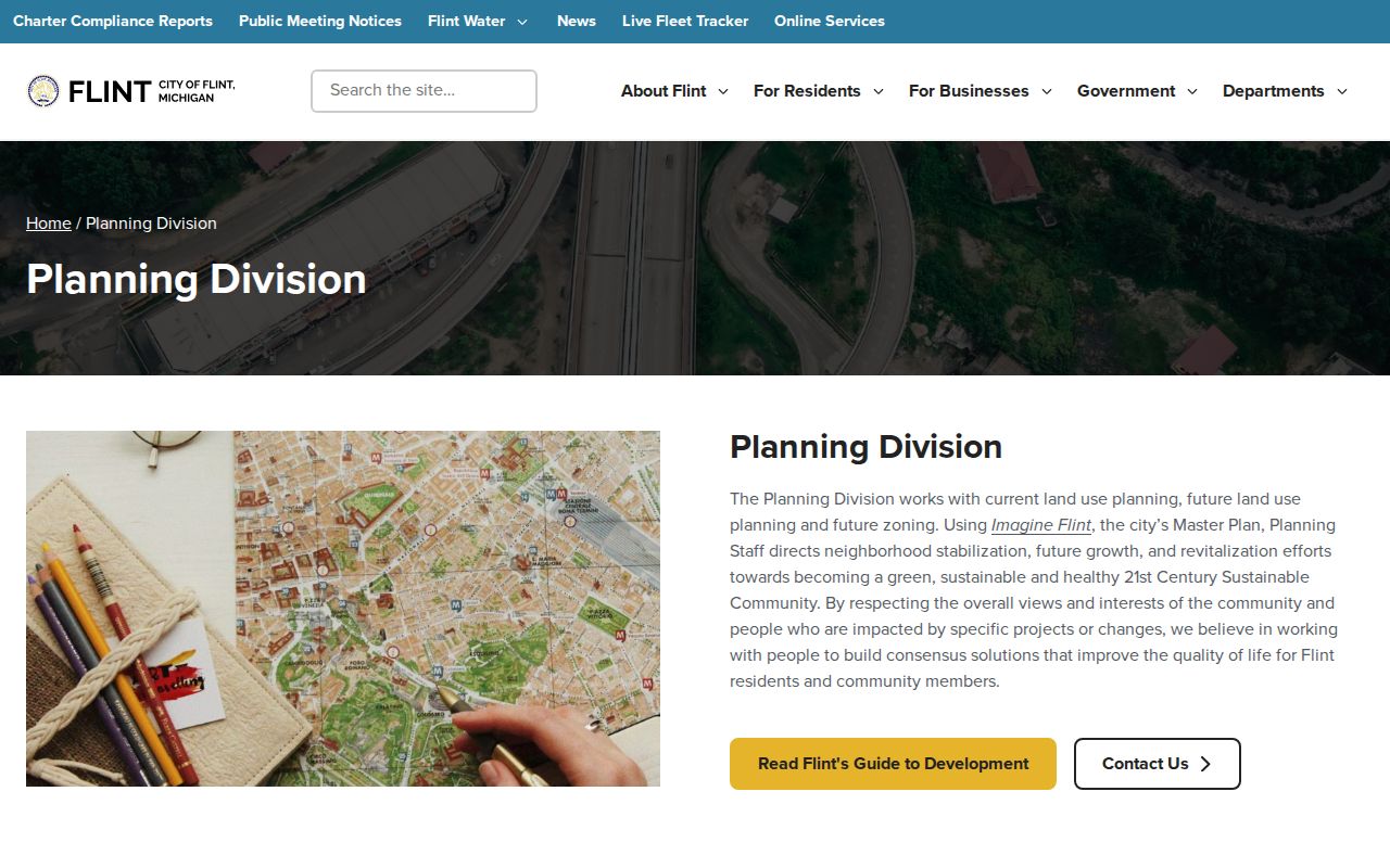 Flint Township neighbors lookup image for adjacent City of Flint planning context