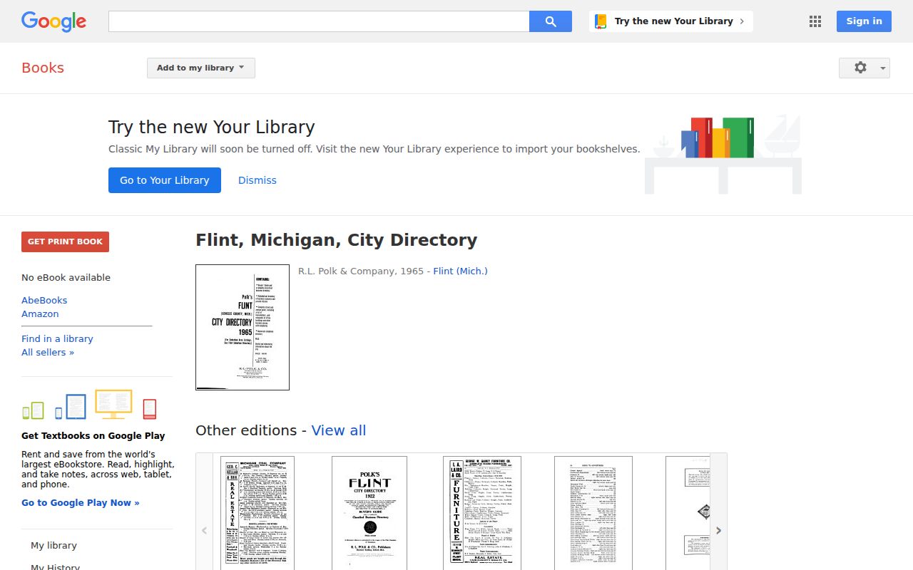Flint Township previous residents research using a digitized Flint city directory
