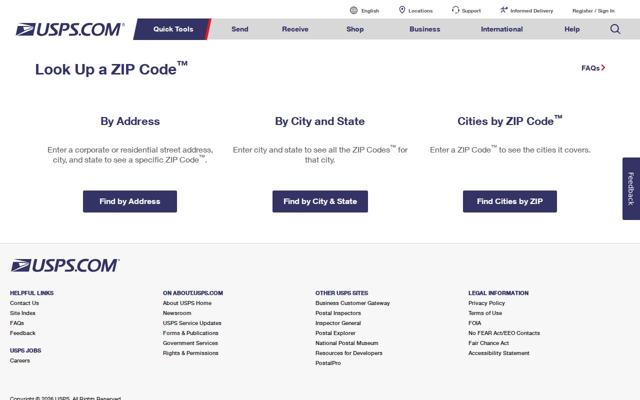 Flint Township ZIP code directory view of the USPS ZIP Code Lookup